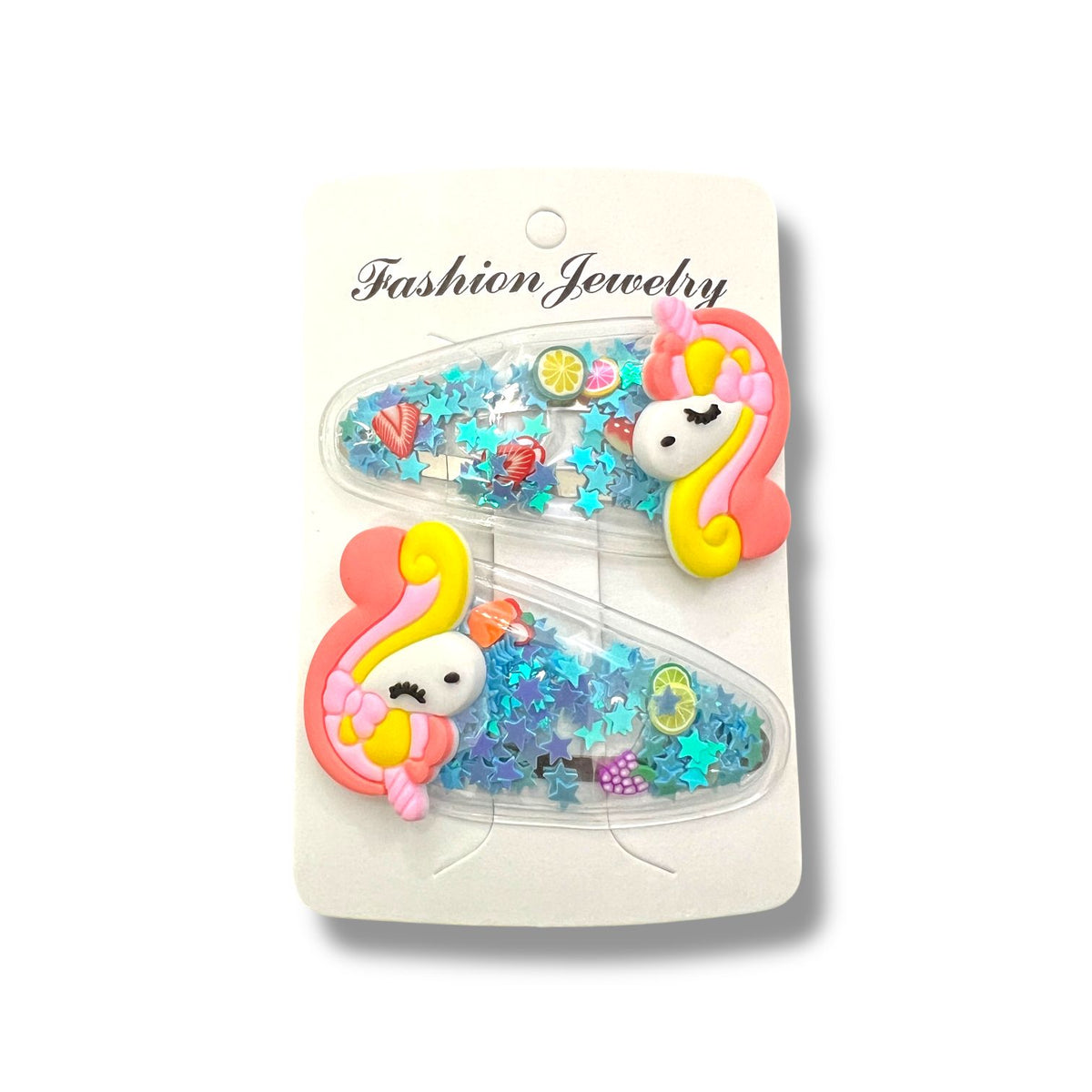 Unicorn Glitter Hair Clips for Kids – Pack of 2