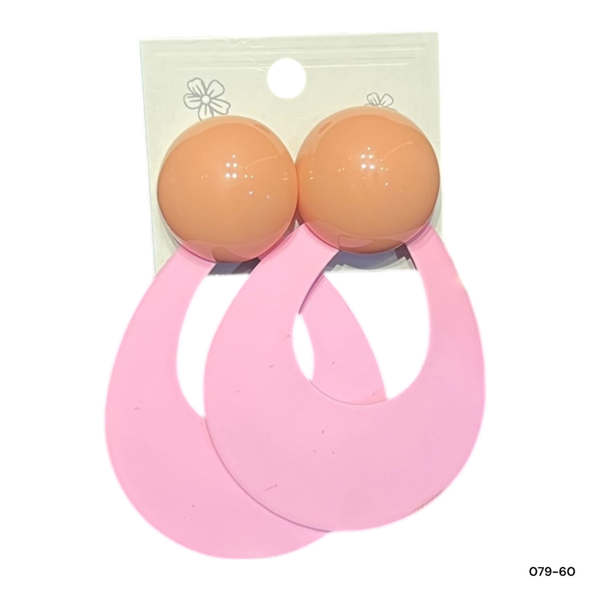 6 pairs | Trendy oval earrings matt color for girls