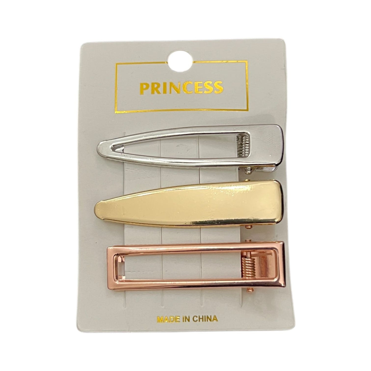Premium Metallic Hair Clips Set of 3 Pcs – Women Hair Accessories at Wholesale Prices