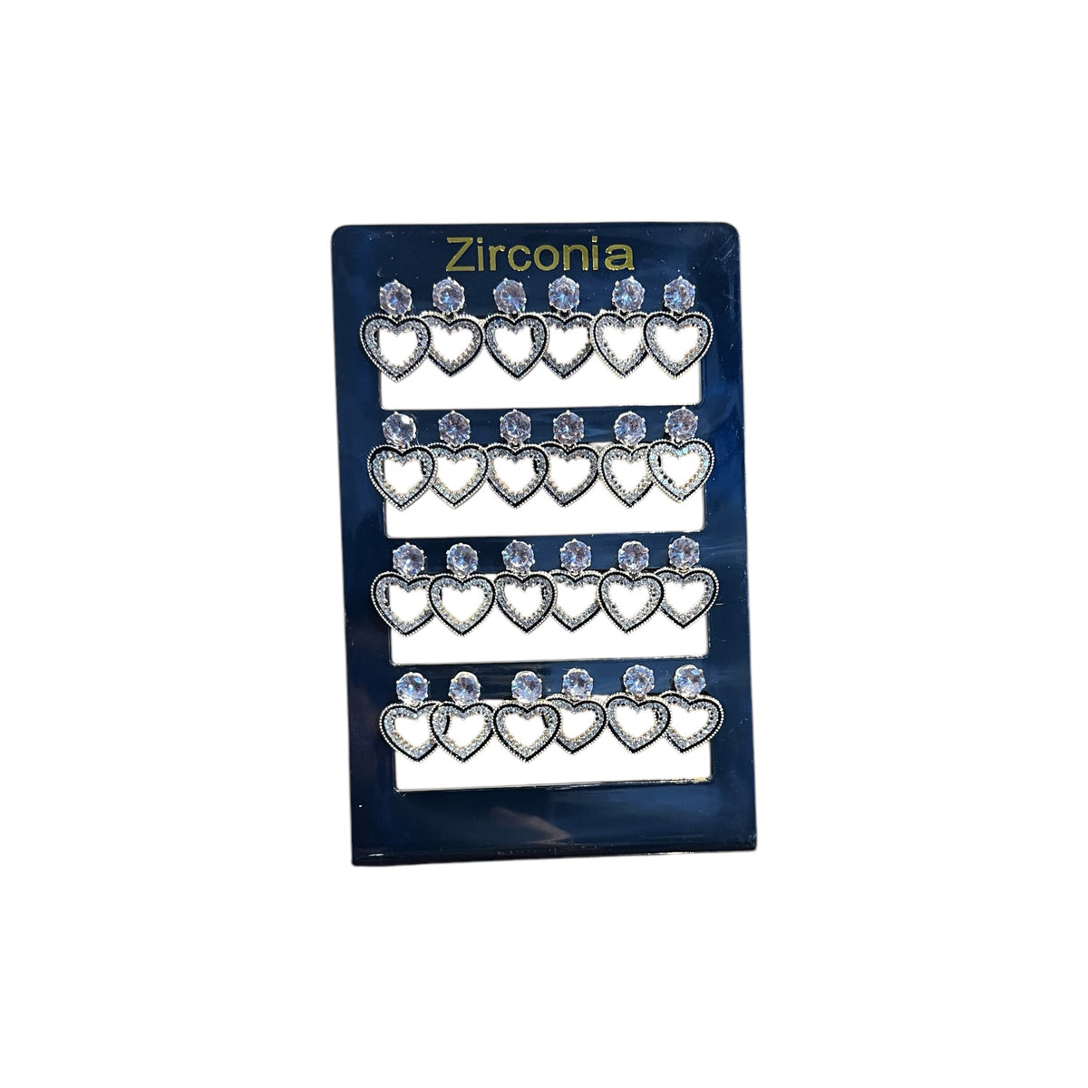 1 Pair of Zirconia Earrings for Girls Women In Heart Shape