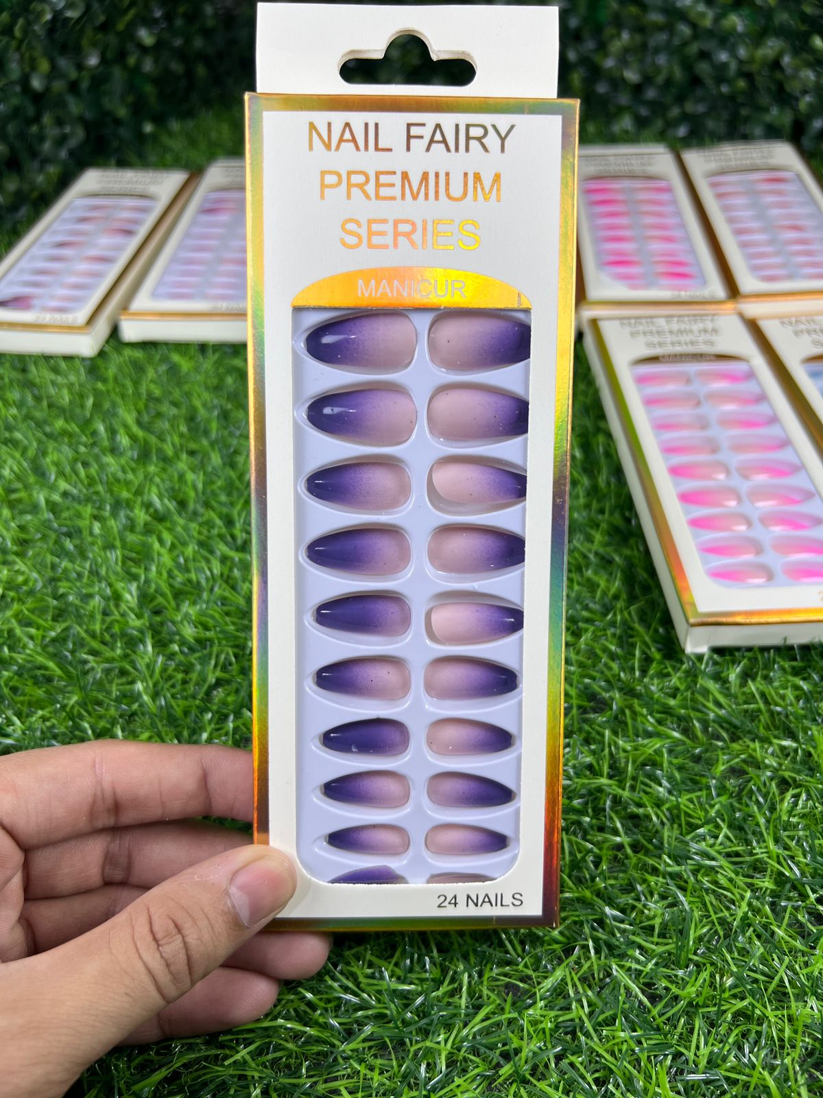 Box of 24 Fairy False Nails with Glue Stickers