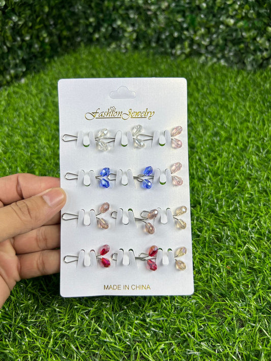 Pack of 12 Crystal Clip Pins for scarf hijab