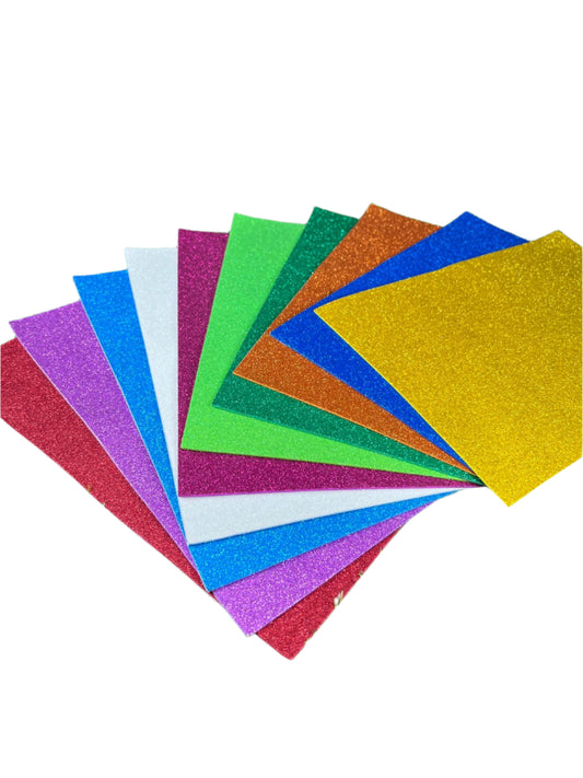 Pack of 10 Glitter Foam Stickers for Art and Craft Projects