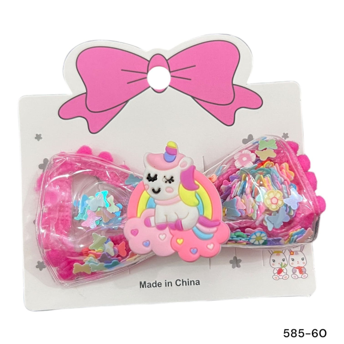 Imported glittery unicorn bow alligator clip for girls