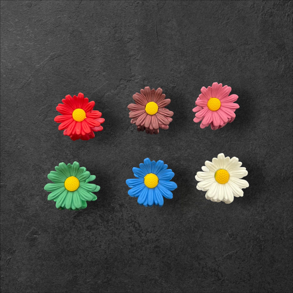 Premium Colorful Daisy Claw Clips – Pack of 6