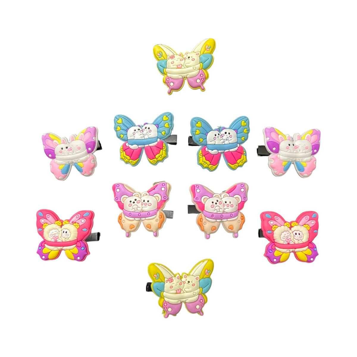 10 Pcs Colorful Butterfly Cartoon Hair Clips for Girls