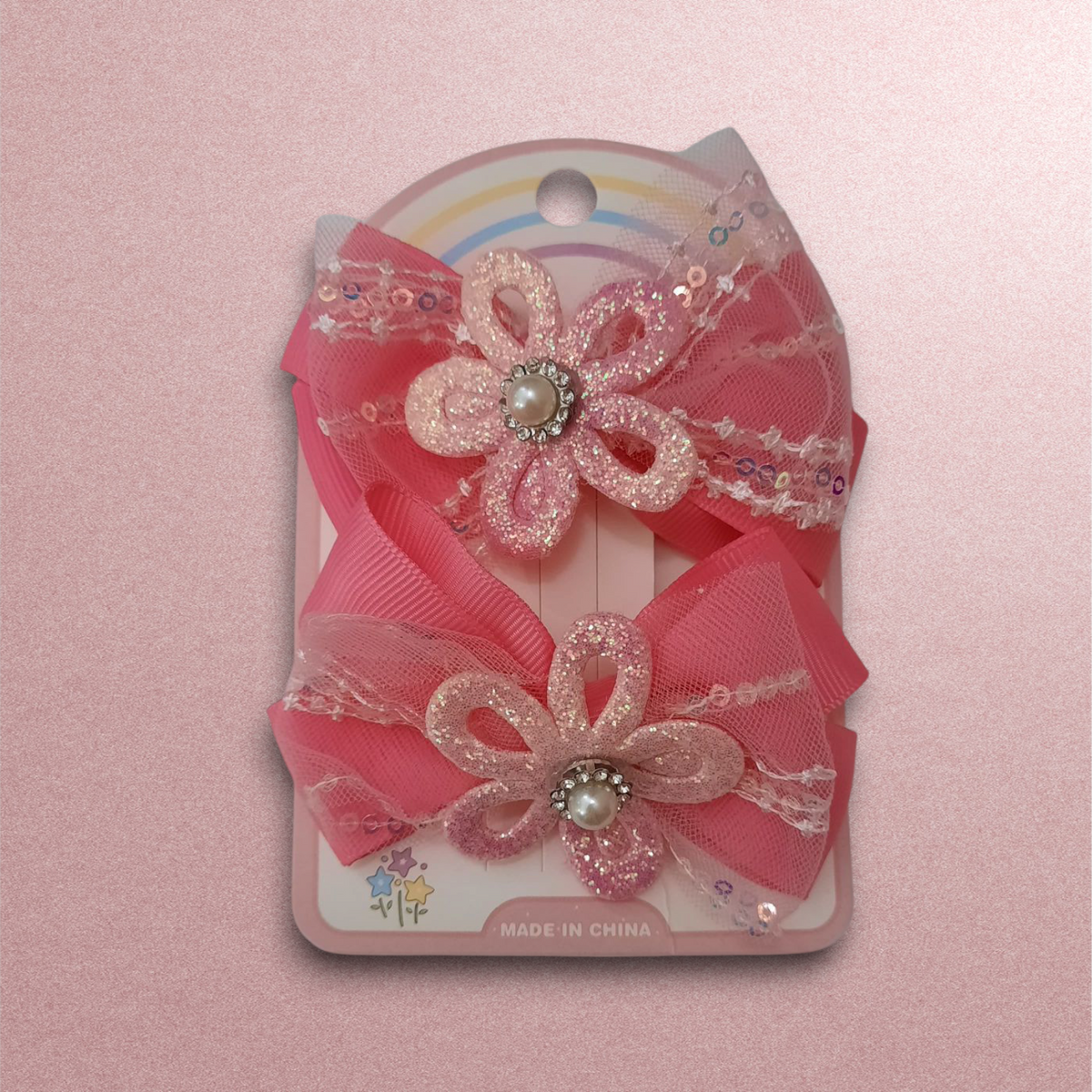 Beautiful Pair of Flower Bow Clip for Kids