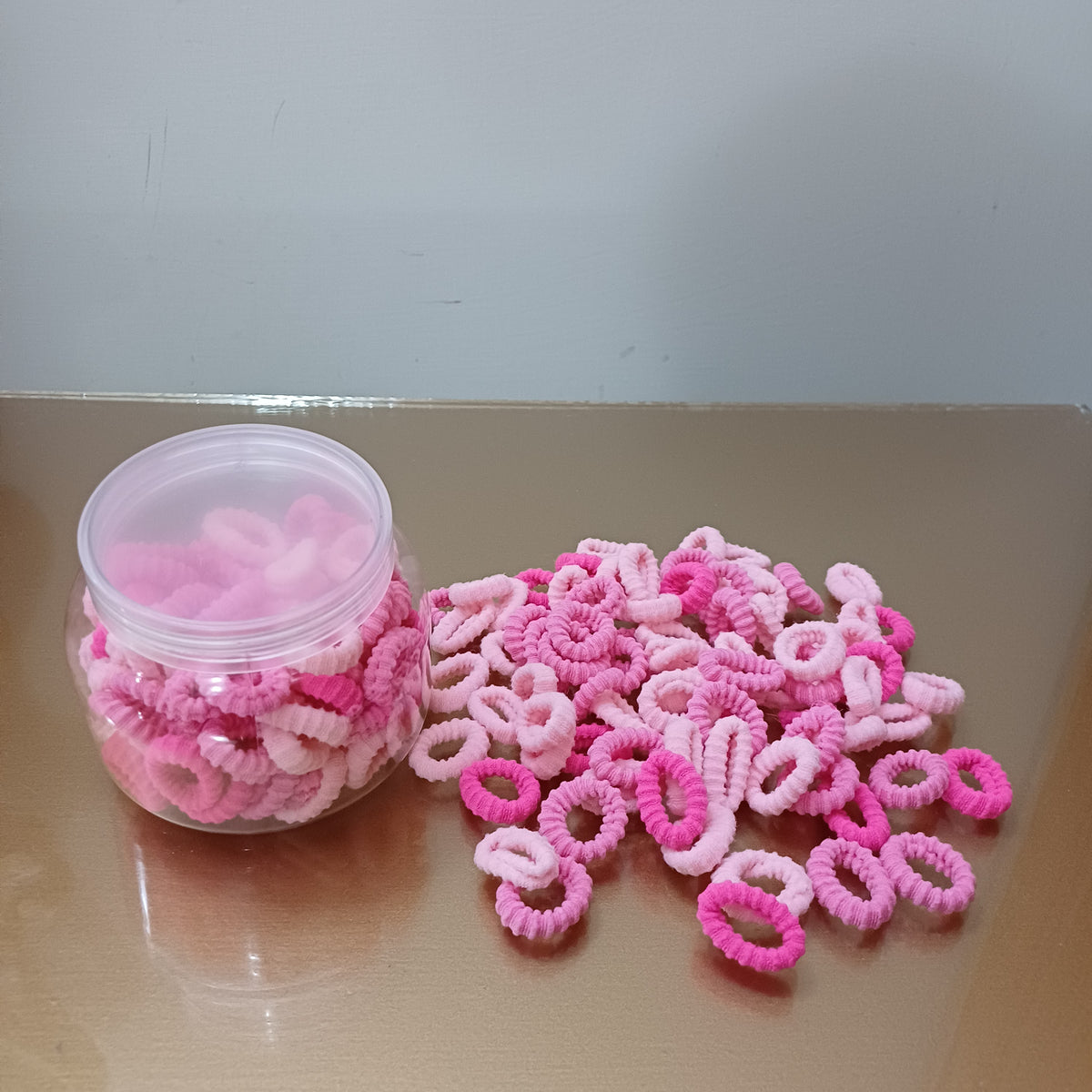Spiral Elastic Hair Bands in Wide Jar