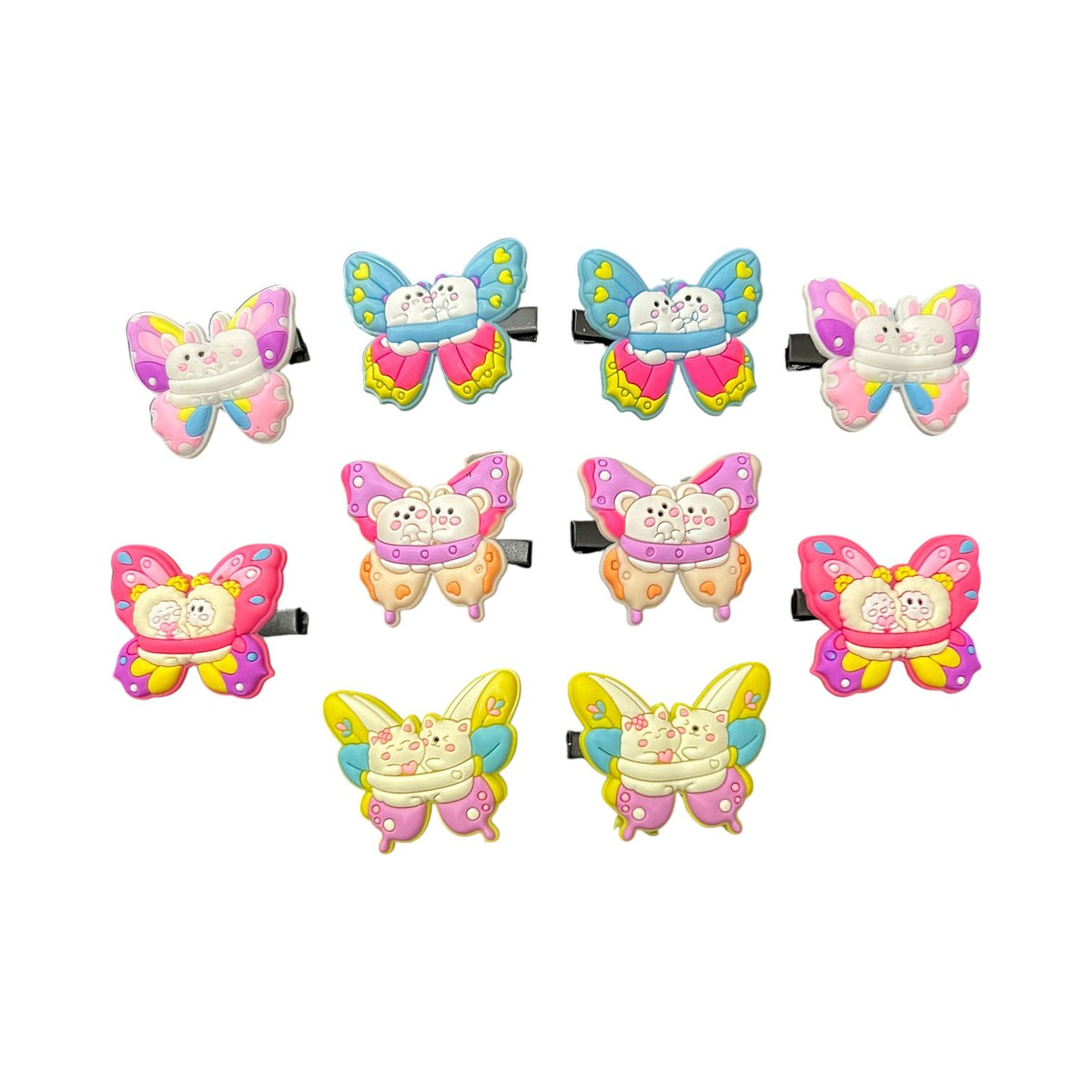 10 Pcs Colorful Butterfly Cartoon Hair Clips for Girls
