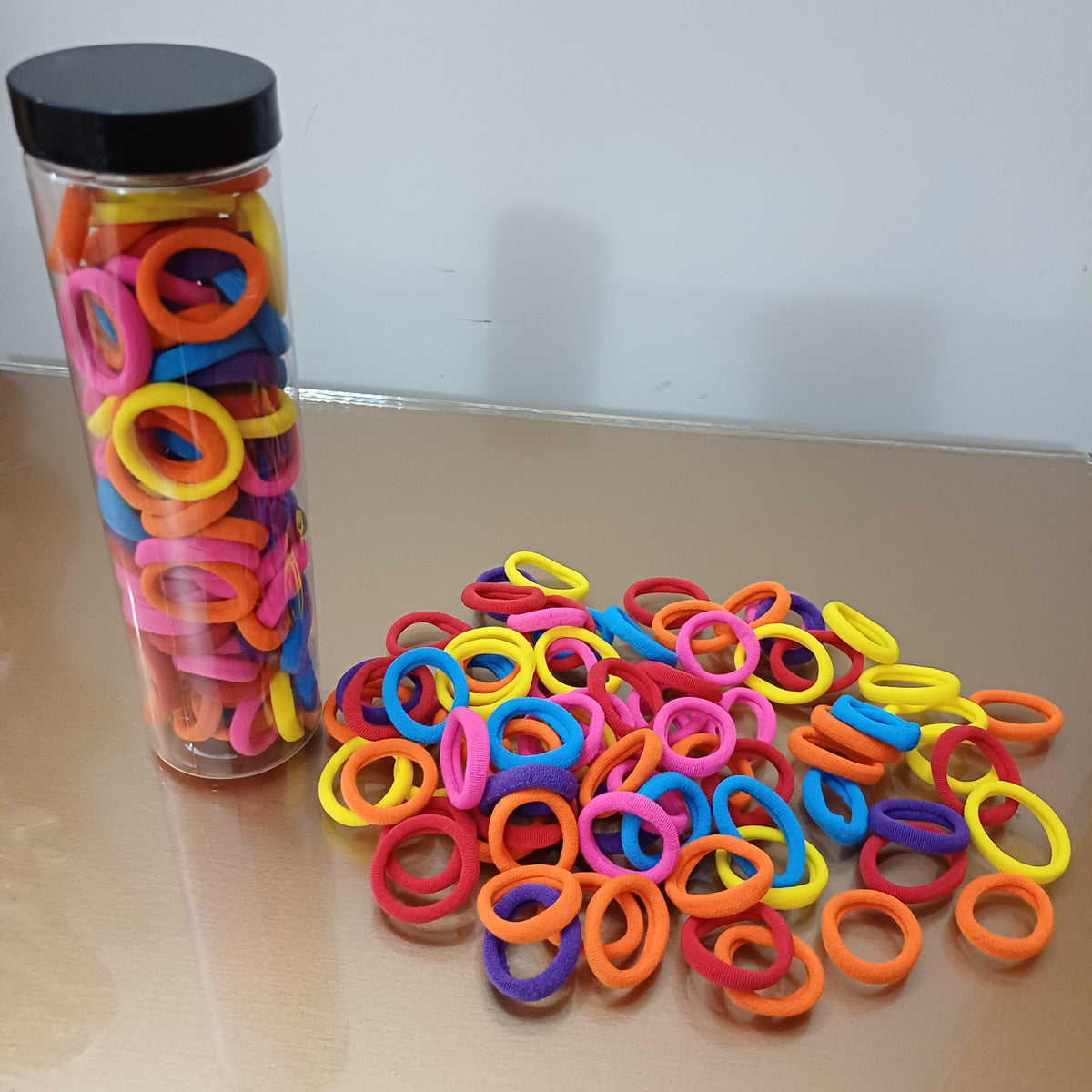 Premium Elastic Hair Bands in Jar – Colorful Hair Accessories for Girls & Women