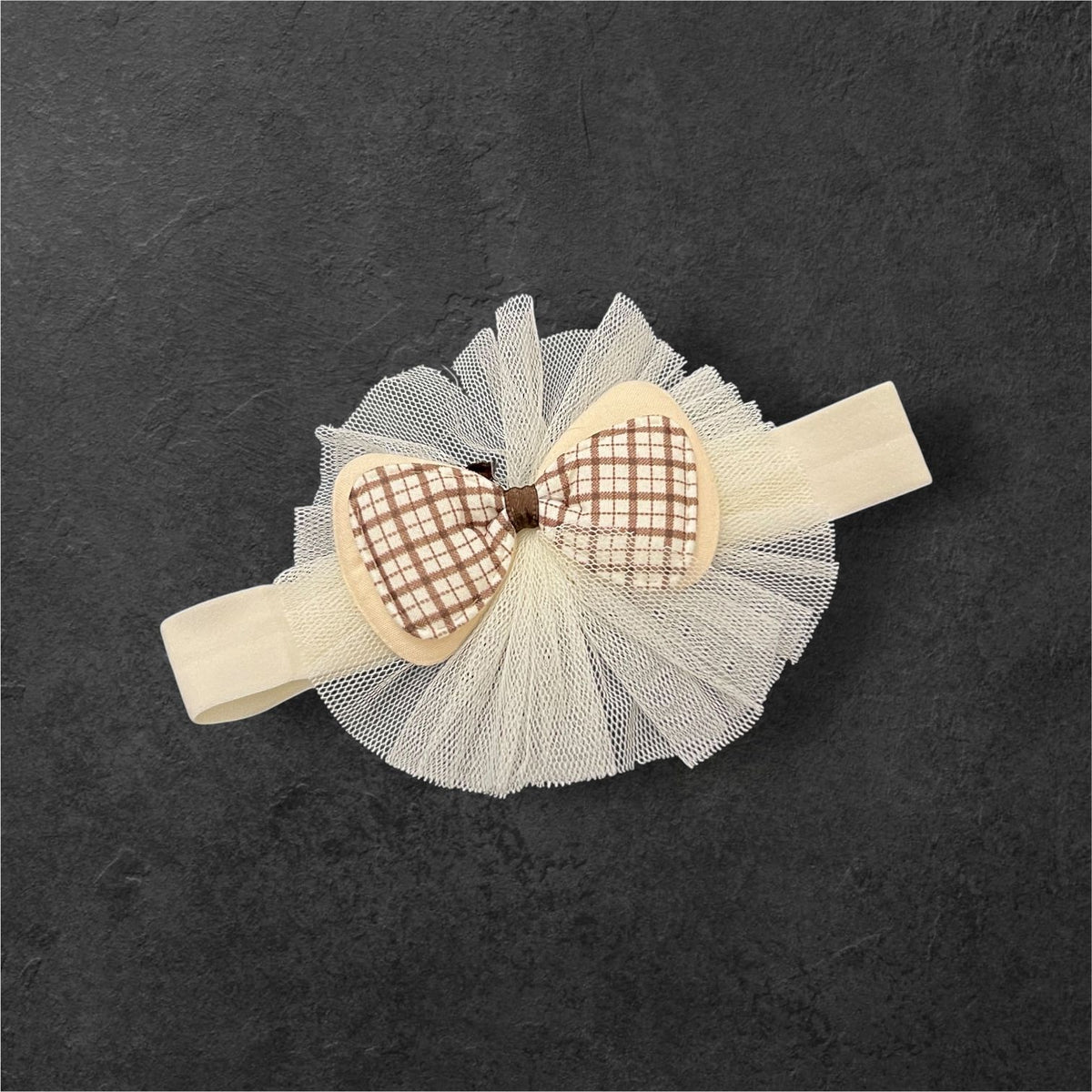 Baby Girl Elastic Headbands with Bow & Net Design
