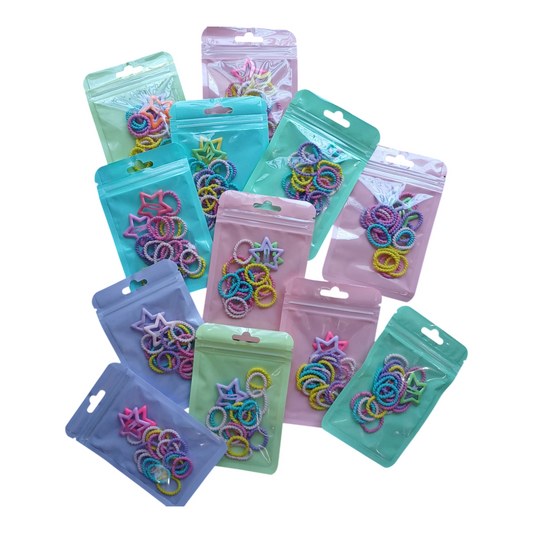 Kids rubber ponies and StarTic Tac pins pouch pack