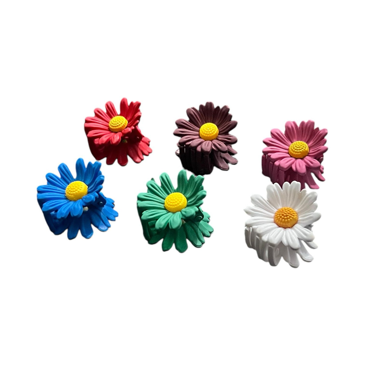 Premium Colorful Daisy Claw Clips – Pack of 6