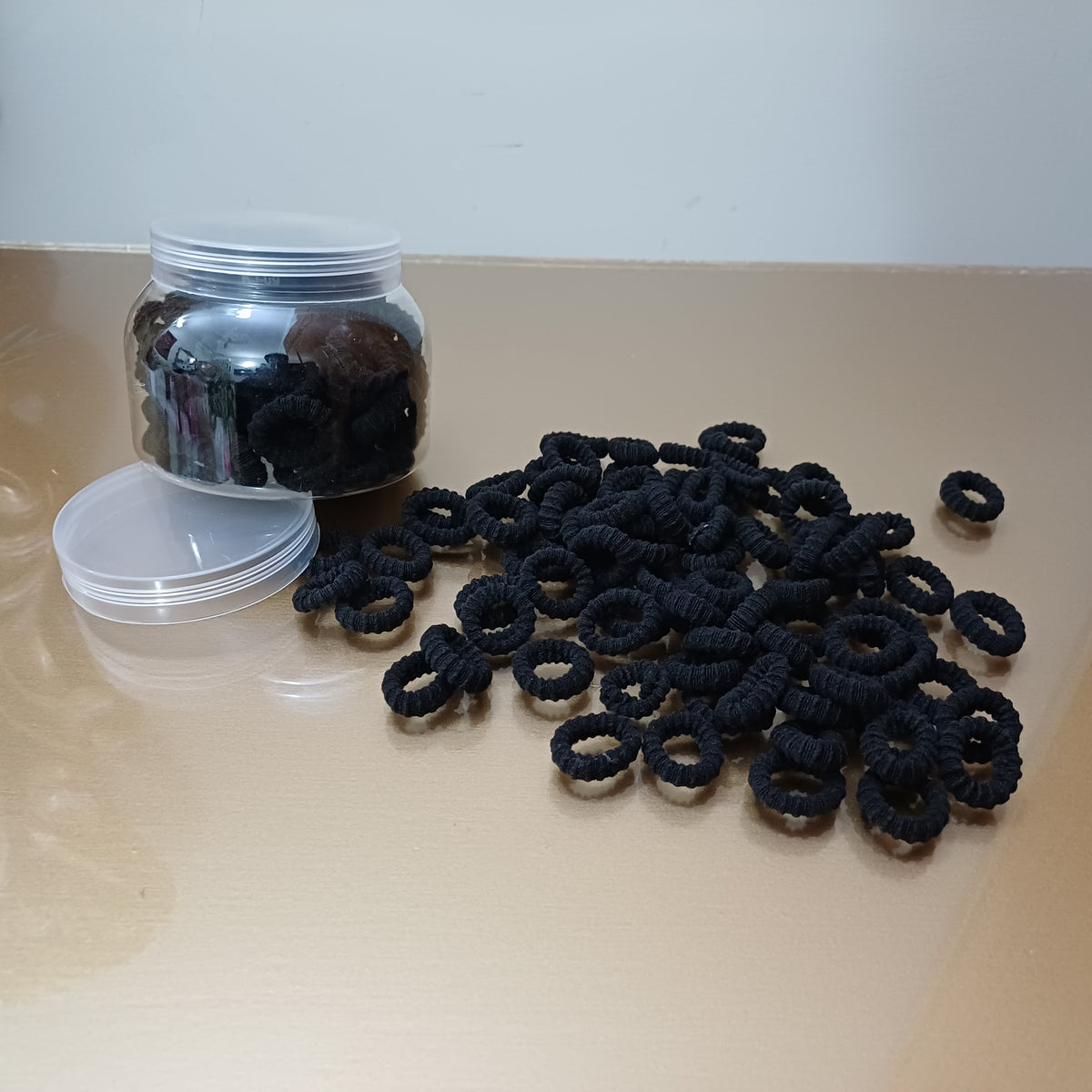 Spiral Elastic Hair Bands in Wide Jar