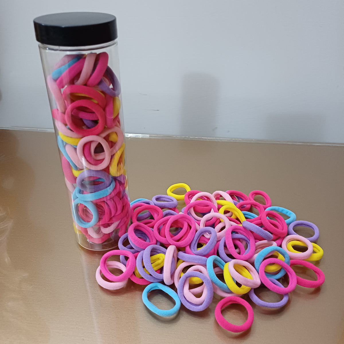 Premium Elastic Hair Bands in Jar – Colorful Hair Accessories for Girls & Women