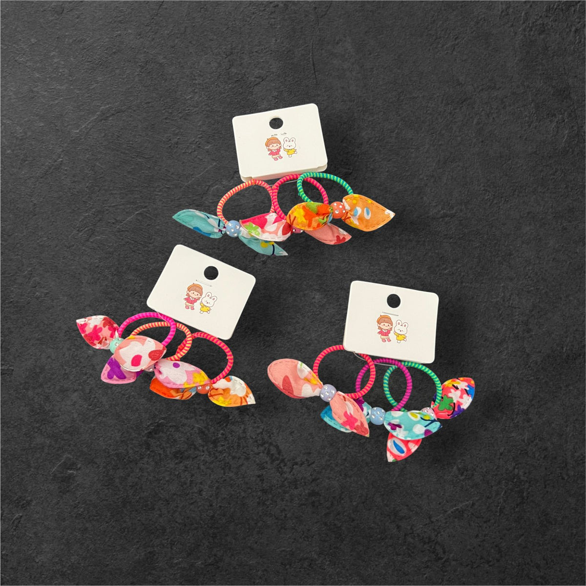 09 Pcs Colorful Bow Hair Ties for Kids